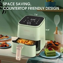 Moosoo Compact Air Fryer, 2Qt Small with Nonstick Basket, Touchscreen, Green - £64.31 GBP