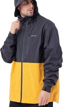 Men&#39;s Waterproof Hooded Rain Jacket,Breathable Windbreaker Insulated Coat XXL - £22.17 GBP