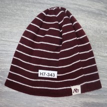 Aeropostale Hat Mens One Size Stretch Cap Casual Red White Striped Beanie Knit - £17.76 GBP