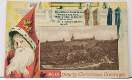 Hearty Christmas Greeting View of Halifax West View Park Postcard F14 - £7.08 GBP