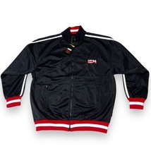 NOS Vintage Men Athletic Windbreaker Jacket XL ,Black Red Koman 74 Logo ... - £28.16 GBP
