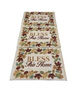 Set of 3 Fall Themed Bless This Home Placemats 17.75”x12.25” Autumn Tape... - $13.09