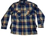 Wrangler Flannel Blue Plaid Thermal Lined Shacket Shirt Jacket Men LARGE... - $19.68
