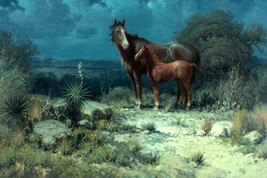Decor Horses and ponies Oil painting Giclee Art HD Printed on canvas - £7.62 GBP+