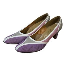 Dorina Womens Purple Pink Gray Color Block Suede Leather Heels Size 8 - $29.69