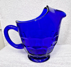 Mosser Glass Cobalt Georgia Pitcher 26 oz Cobalt Blue 6 3/4 Inch Ice Lip - $39.11