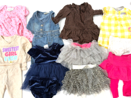 11 Baby Girl Mixed Outfits Size 0-3 Months Mixed Brands and Colors - $22.44