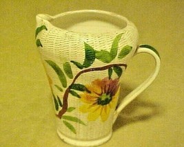 Rustic Italian Pitcher Pottery Hand Painted Flowers Floral Made In Italy Vintage - £15.77 GBP