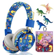 Dinosaur Headphones For Boys Kids For School, Kids Bluetooth Headphones With Mic - £32.76 GBP