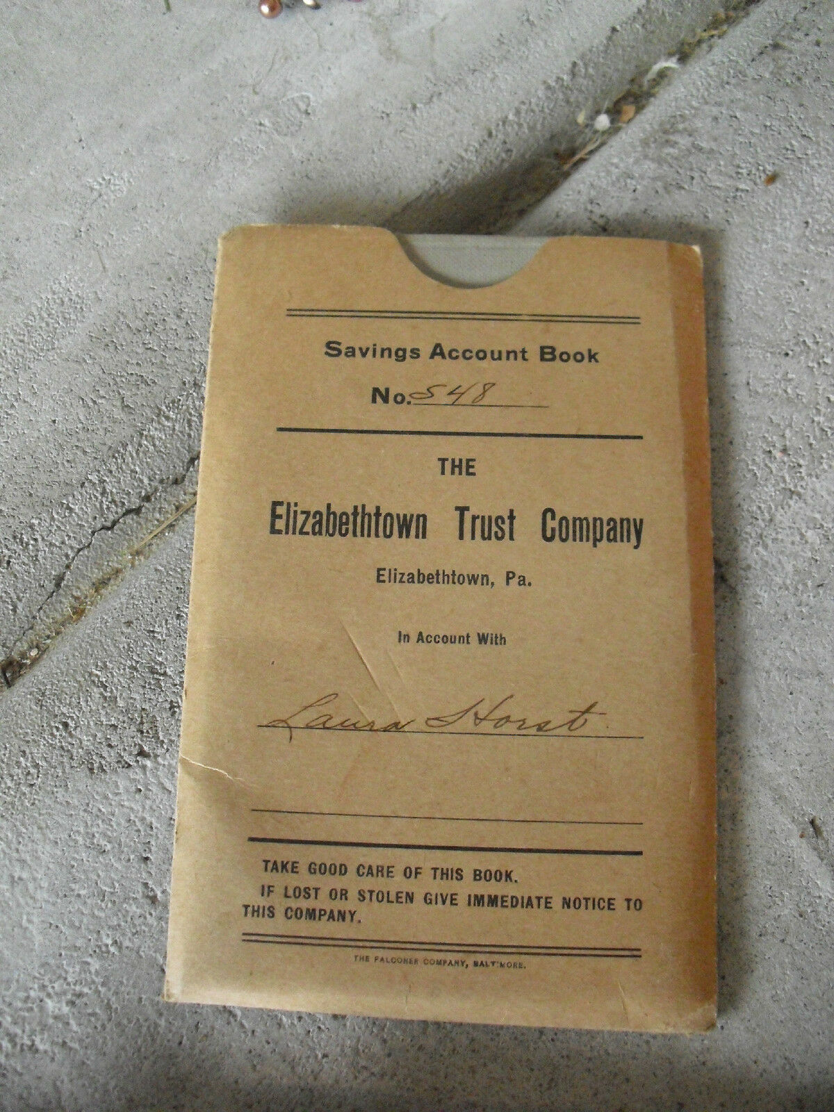 Vintage 1920s Booklet - Elizabethtown Exchange Bank Savings Account Book - $16.83