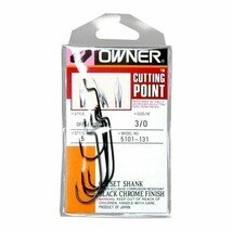 Owner 5101-131 Offset Shank Worm Hook Size 3/0 Fishing 5-pc Black Chrome... - $14.97