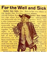 Quaker Oats For Well And Sick 1897 Advertisement Victorian Cereal Yellow... - $22.50