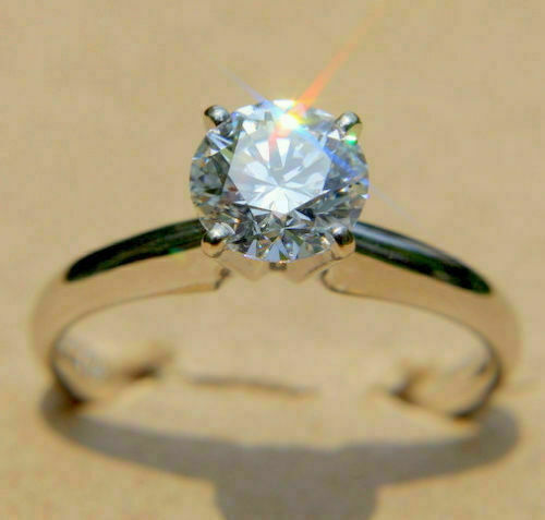 1.75Ct Round Cut White Diamond 925 Sterling Silver Solitaire Engagement Ring