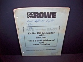 Rowe BA-5 &amp; BA-55 Original 1981 Dollar Bill Change Machine Service Parts Manual - £10.97 GBP