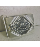 Artisan made Crocdile Mens sterling silver Belt Buckle,Med  . - $249.00