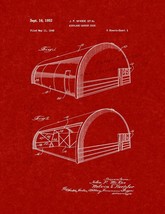 Airplane Hangar Door Patent Print - Burgundy Red - £6.34 GBP+