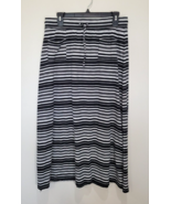 Black &amp; White Stripe T by Talbots Skirt Sz Medium Petite MP Elastic Waist - $215.72 MXN