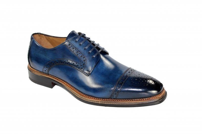 New Handmade Leather Blue Patina Derby Toe Cap Oxfords for Men Custom Shoes for