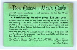 Vintage Don Orione Men&#39;s Guild Membership Card - £7.77 GBP