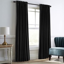 Dreaming Casa Darkening Black Velvet Curtains For Living Room Thermal Insulated - £54.15 GBP
