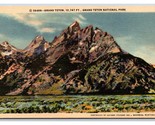 Grand Teton Mountain Grand Teton National Park Wyoming WY UNP Linen Post... - $2.92