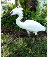 Snowy Egret with Plumage , 29 in. waterbird sculpture, art - €269,50 EUR