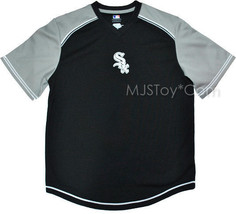 NWT Genuine Merchandise Chicago White Sox Black Mesh Jersey appliqué V Neck Top - £23.97 GBP