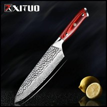 Damascus Chef Knife Handmade Forged 67 Layer Damascus Steel Blade - £121.21 GBP