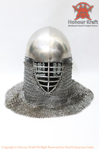 Steel Helmet for SCA Medieval steel Helmet Armour for SCA Combat helmet ... - $295.79
