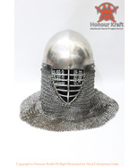 Steel Helmet for SCA Medieval steel Helmet Armour for SCA Combat helmet ... - £232.67 GBP