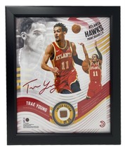 TRAE YOUNG Atlanta Hawks Framed 15&quot; x 17&quot; Game Used Basketball Collage L... - £234.49 GBP