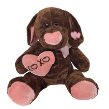 Sugar Loaf Valentine Brown Puppy Dog Heart XOXO Plush Stuffed Animal 2007 13&quot; - £26.48 GBP