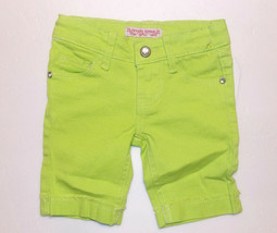 Crystal Vogue Girls Green Bermuda Jean Shorts Adjustable Waist Size 4 NWT - $10.49