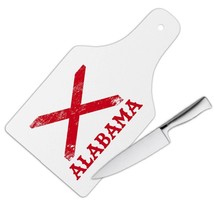 Alabama : Gift Cutting Board Flag Distressed Souvenir State USA Christmas Cowork - £22.74 GBP