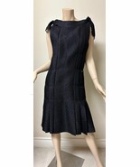 New Chanel Silk Blend Metallic Black Pleated Dress Size 38 - €2.211,06 EUR