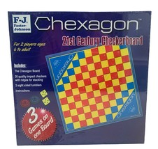 F-J Foster Johnson Chexagon 21st Century Checkerboard For 2 Players Ages 6+ - £7.32 GBP