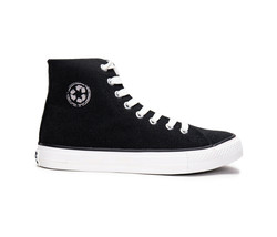 Vegan sneakers basic mid-top vulcanized Non-Skid organic cotton lined Recycled - £39.09 GBP