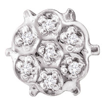 10k White Gold Womens Round Prong-set Diamond Cluster Stud Earrings 1/20 Cttw - £111.23 GBP