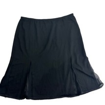 anni kuan black pleated silk lace trim skirt - $29.69