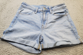 Old Navy Jean Shorts Womens Sz 2 Blue Denim Pockets Flat Front High Rise Regular - £13.99 GBP