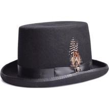 Bruno Capelo Formal Top Hat Australian Wool 5 Inch High Crown Top100 Black image 2