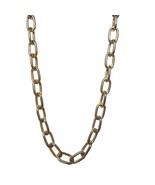 Vintage Gold Tone Chain Link Oval Necklace Womens Costume Jewelry - €23,71 EUR