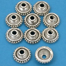 Bali Dot Bead Caps Antique Silver Plated 16 Grams 10Pcs Approx. - $7.28