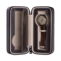 Bey Berk Davidson Leather Double Watch Travel Case 2 Watch Case Brown - $64.95