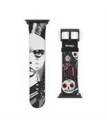 Art Pop Comic Wednesday Addams Stare Leather Apple Watch Band - £35.51 GBP