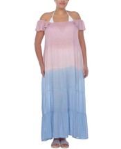 $58 Raviya Plus Size Ombre Off-The-Shoulder Maxi Dress Cover-Up Pink Size 2X - £9.04 GBP