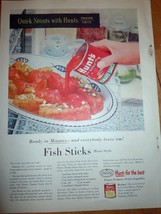 Hunts Tomato Sauce Fish Sticks Print Magazine Advertisement 1956 - £3.91 GBP