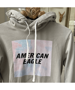 American Eagle Light Grey Logo Hoodie XS - $18.72