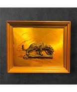 Vintage 1980’s 3-D Copper Leopard Design  Art Wall Hanging Home Decor 16... - $32.18