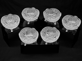 Antique INDIANA GLASS 4.25&quot; Footed ROCKET EAPG Berry Dessert Bowl - Set ... - $35.29 CAD